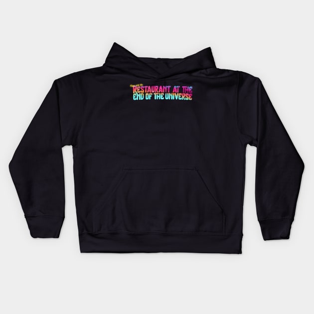 Restaurant at the End of the Universe Kids Hoodie by BergenPlace